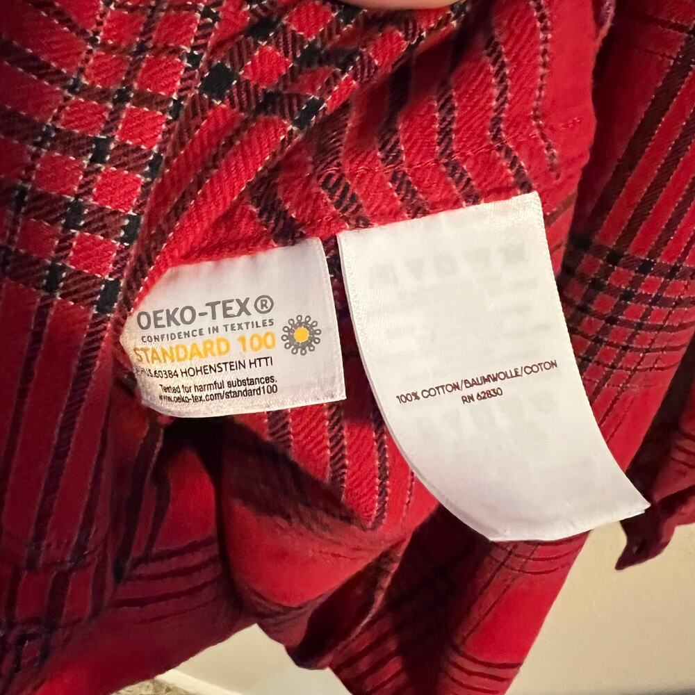 Blake Shelton X Lands End Red Plaid Flannel Button Up Shirt Size M - Picture 4 of 5